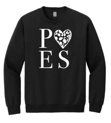 POES - HEART - Black Crew Neck Sweatshirt (Youth and Adult)