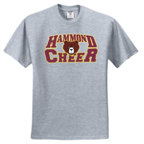 Hammond Cheer - Lettering Short Sleeve (Maroon, Grey or White)