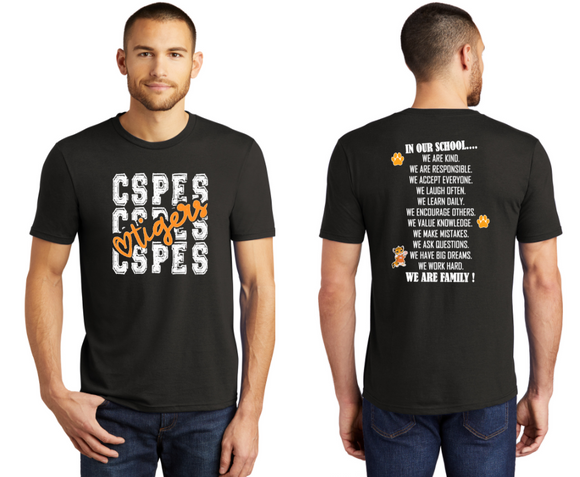 CSP Elementary - Tigers - Black District Short Sleeve Tee (Adult)