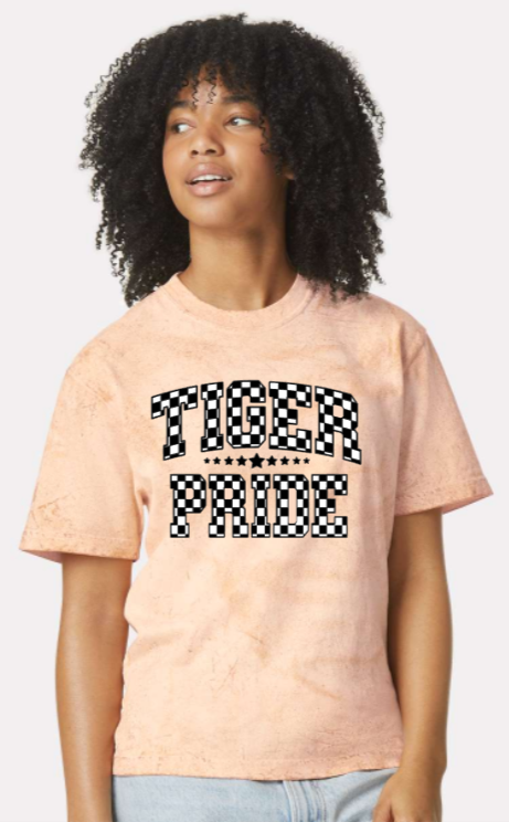 CSP Elementary - Tiger Checker - Umber Comfort Colors Short Sleeve Tee (Adult)