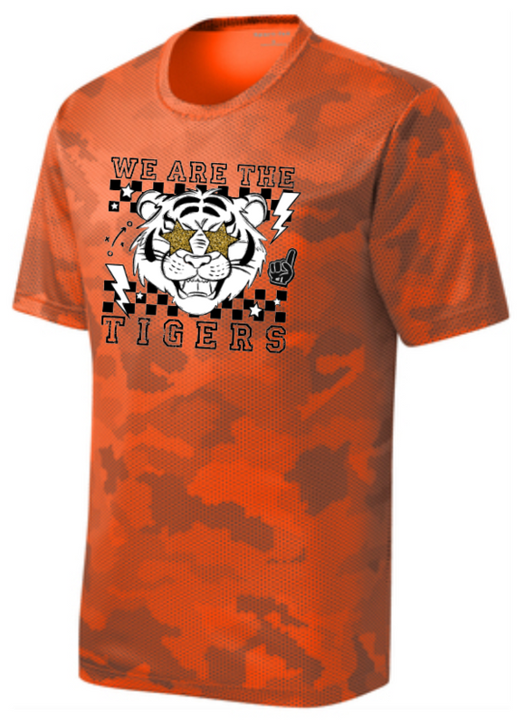 CSP Elementary - Tiger Eyes - Orange Camo Hex Short Sleeve Shirt (Youth or Adult)