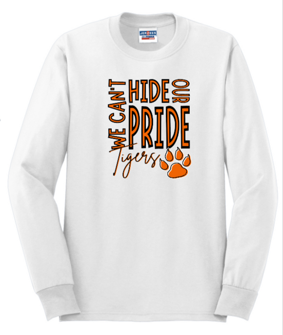 CSP Elementary - Can't Hide our Tiger Pride - White Long Sleeve Shirt (Youth and Adult)