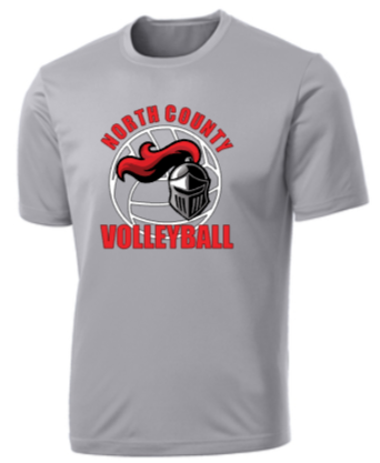 North County Volleyball- Official Performance Short Sleeve (White, Black or Grey)
