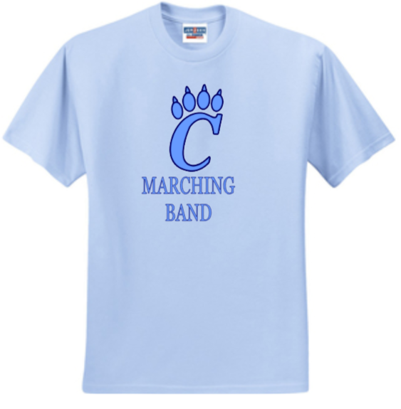 CHS Band - Marching Band T Shirt (White, Navy Blue or Carolina Blue)