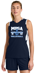 MDSA VBALL - Navy Blue Women’s Club Sleeveless V-Neck
