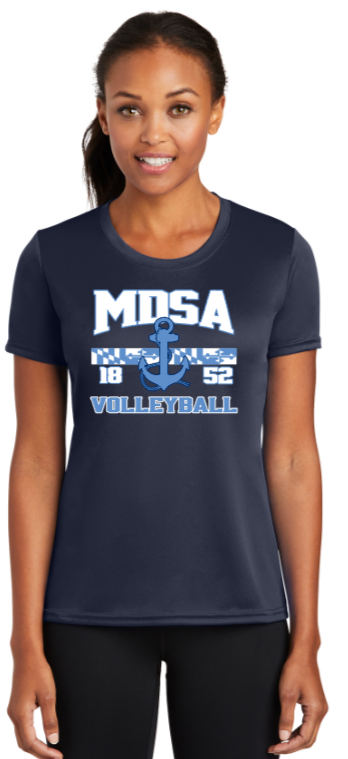 MDSA VBALL - Navy Blue Lady Performance Short Sleeve