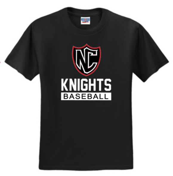 NCHS Baseball - Shield - Black Short Sleeve Shirt (Youth or Adult)