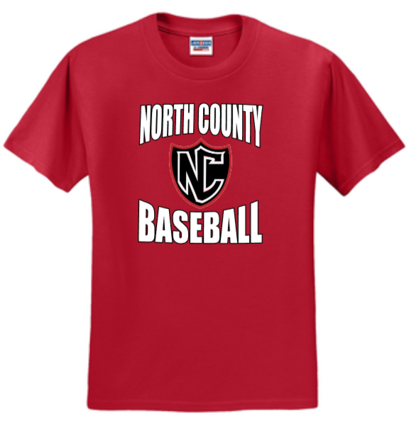 NCHS Baseball - Classic - Red Short Sleeve Shirt (Youth or Adult)