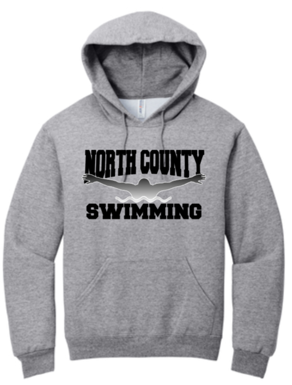 NCHS Swimming - Team - Hoodie Sweatshirt (Youth and Adult) (White or Grey)