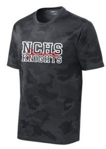 NCHS Swimming -  Black Camo Hex Short Sleeve Shirt (Youth or Adult)