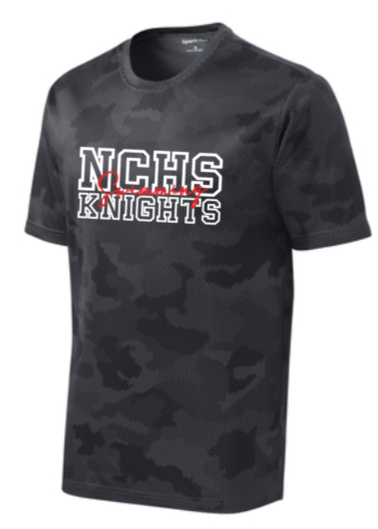 NCHS Swimming -  Black Camo Hex Short Sleeve Shirt (Youth or Adult)