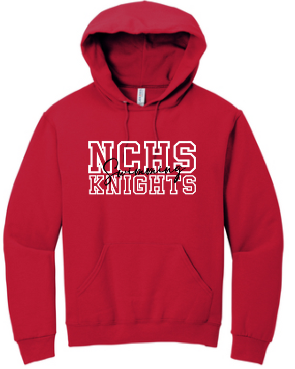 NCHS Swimming - Red Hoodie Sweatshirt (Youth and Adult)