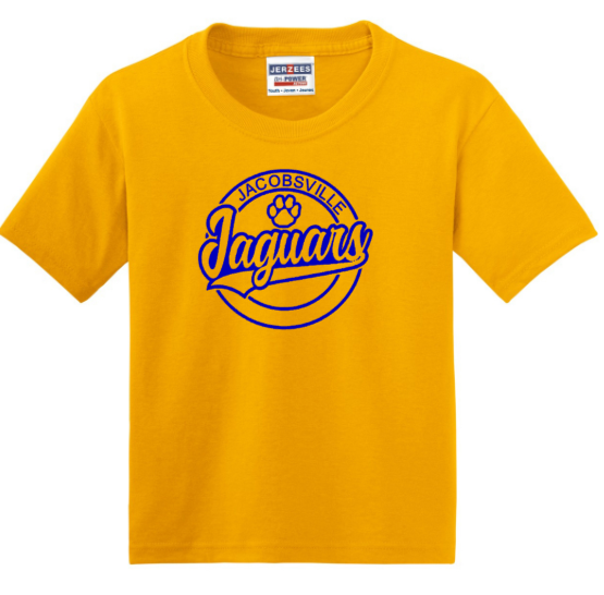 Jacobsville Elementary - Circle - Short Sleeve Shirt (Youth or Adult) (Gold or White)