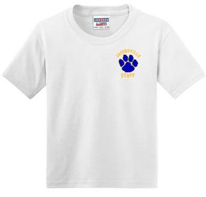 Jacobsville Elementary - White - Staff - Short Sleeve Shirt (Printed or Embroidery)