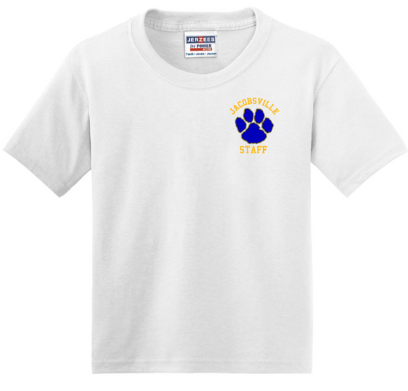 Jacobsville Elementary - White - Staff - Short Sleeve Shirt (Printed or Embroidery)