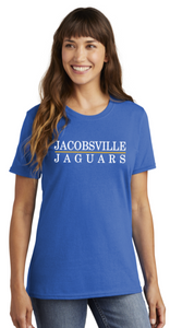 Jacobsville Elementary - Blue - Letters -  Lady SS T Shirt