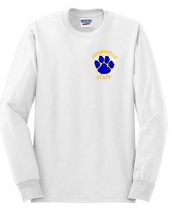 Jacobsville Elementary - White - Staff - Long Sleeve Shirt (Printed or Embroidery)