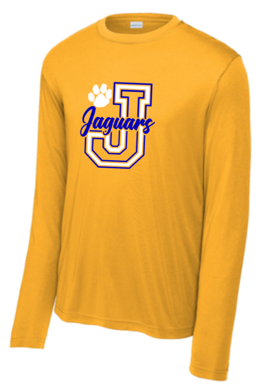 Jacobsville Elementary - J - Performance Long Sleeve T Shirt (Youth or Adult) (Gold or Silver)