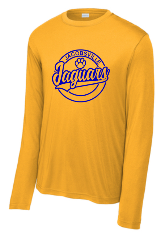 Jacobsville Elementary - Circle - Performance Long Sleeve T Shirt (Youth or Adult) (Gold or White))