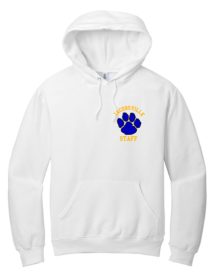 Jacobsville Elementary - White - Staff - Hoodie Sweatshirt (Printed or Embroidery)