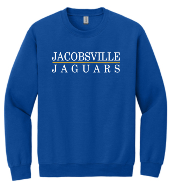 Jacobsville Elementary - Blue - Letters - Crewneck Sweatshirt (Youth and Adult)