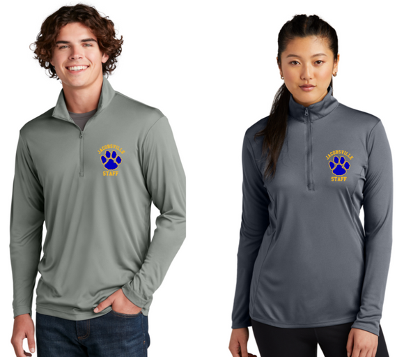 Jacobsville Elementary - Grey - Staff - 1/4 Zip Pullover (Unisex or Lady Cut)