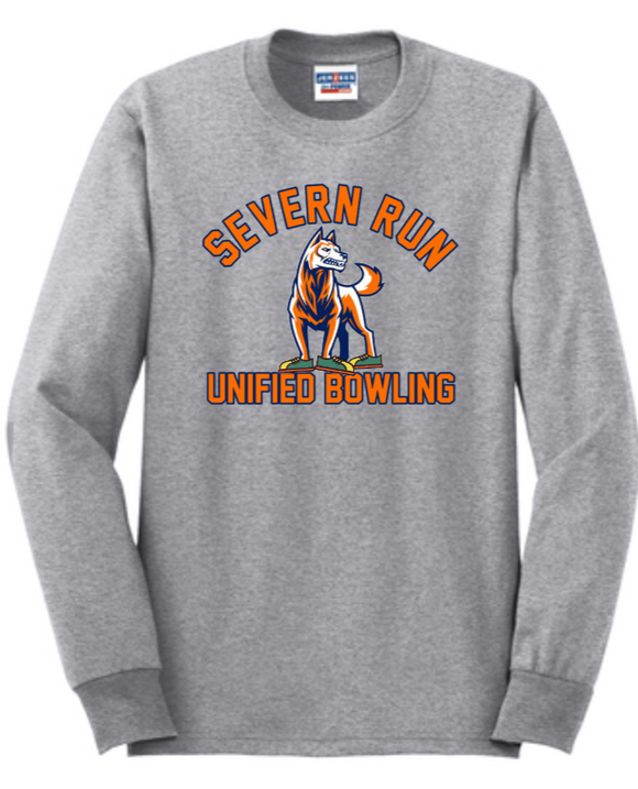 Severn Run Unified Bowling - Long Sleeve Shirt (Youth and Adult) (Grey or White)