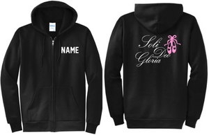 Soli Deo Gloria - Black Full Zip Hoodie (Youth and Adult)