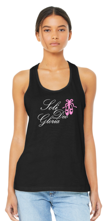 Soli Deo Gloria - Black Racer Back Tank Top