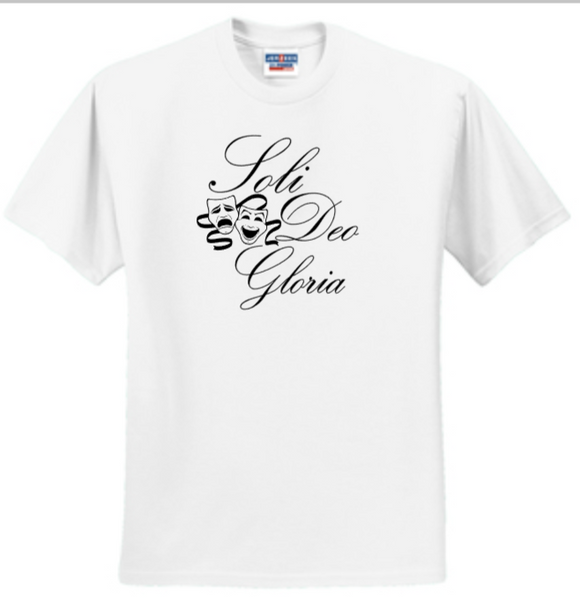 Soli Deo Gloria - Theatre White Short Sleeve Shirt (Youth or Adult)