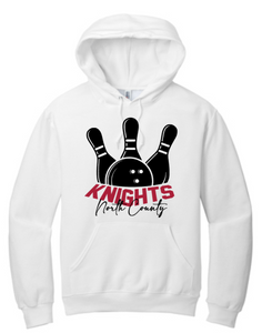 NC Unified Bowling - Pins Hoodie Sweatshirt (White)