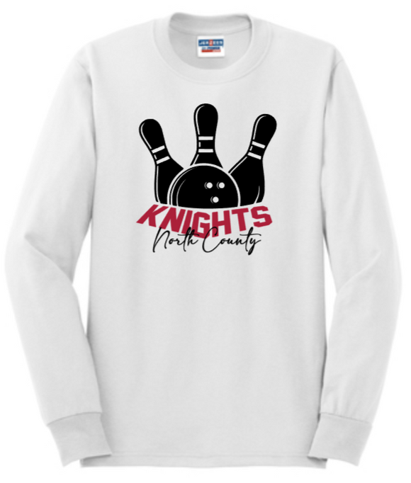 NC Unified Bowling - Official Long Sleeve T Shirt (White)