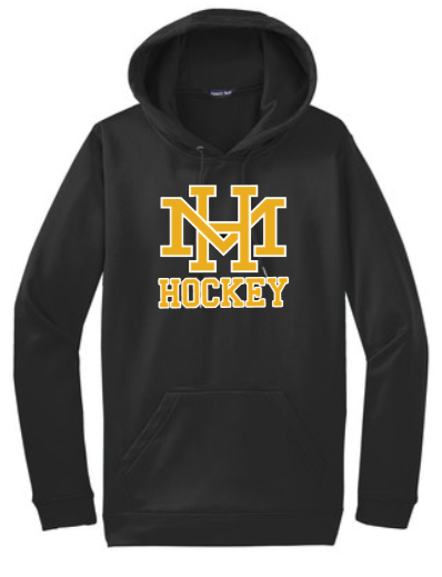 MTH Hockey - Black Performance Hoodie Sweatshirt (Youth or Adult)