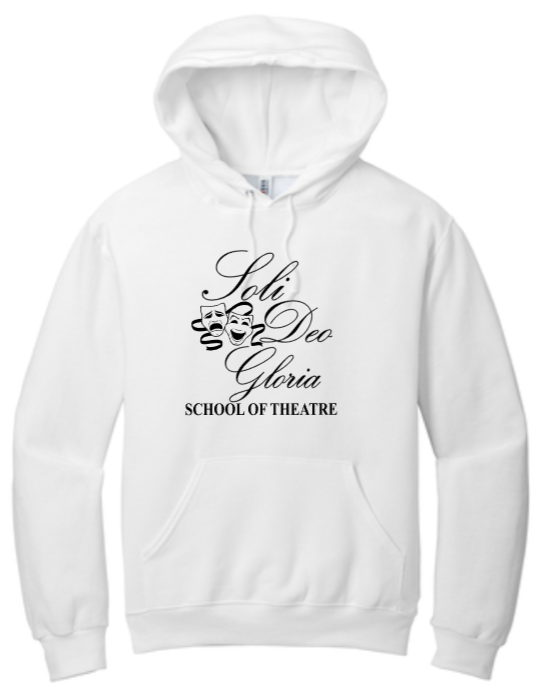 Soli Deo Gloria - Theatre White Hoodie Sweatshirt (Youth and Adult)