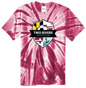 Two Rivers Soccer - Maroon Tie Dye Short Sleeve Shirt (Youth and Adult)