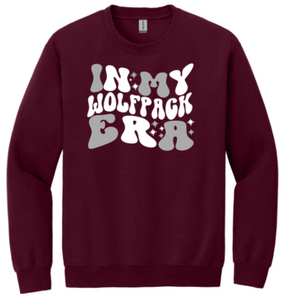 St. Joseph - IN MY WOLFPACK ERA - Maroon Crewneck Sweatshirt (Youth and Adult)