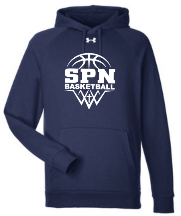 SPN Basketball - Navy Blue - Under Armour Hustle Hoodie Sweatshirt