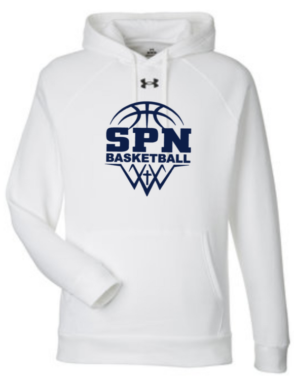 SPN Basketball - White - Under Armour Hustle Hoodie Sweatshirt