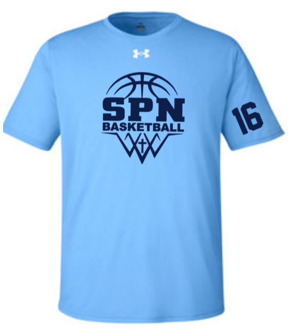 SPN Basketball - Light Blue Under Armour Short Sleeve T Shirt