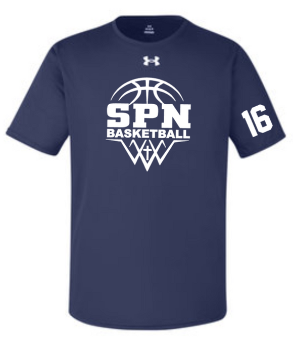 SPN Basketball - Navy Blue Under Armour Short Sleeve T Shirt