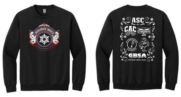 2024 ASC Holiday Swim Meet - Black Crewneck Sweatshirt (Youth and Adult)