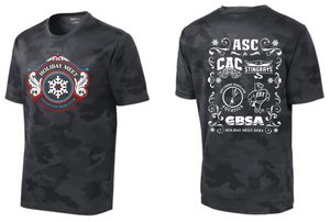 2024 ASC Holiday Swim Meet - Black Camo Hex Short Sleeve Shirt (Youth or Adult)