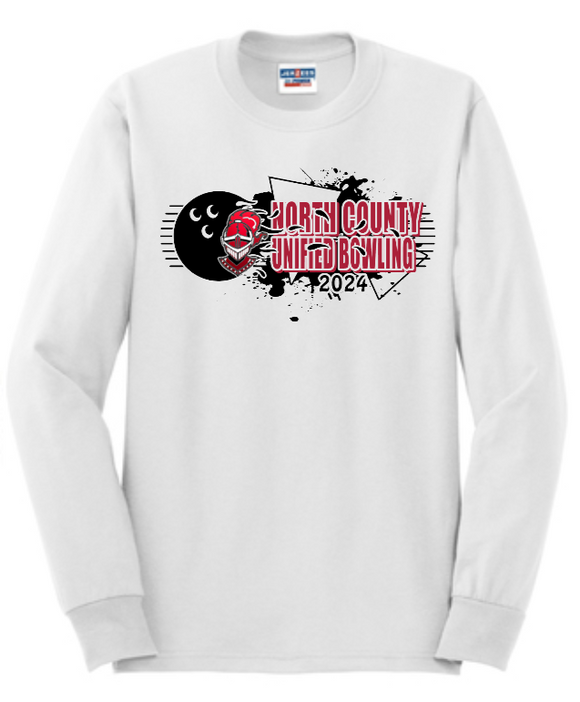 NC Unified Bowling - Classic Official Long Sleeve T Shirt (White)