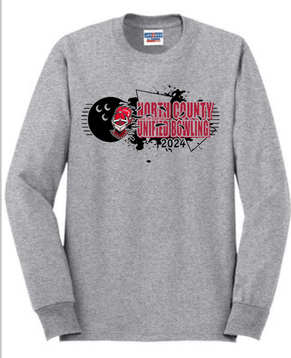 NC Unified Bowling - Classic Official Long Sleeve T Shirt (Grey)