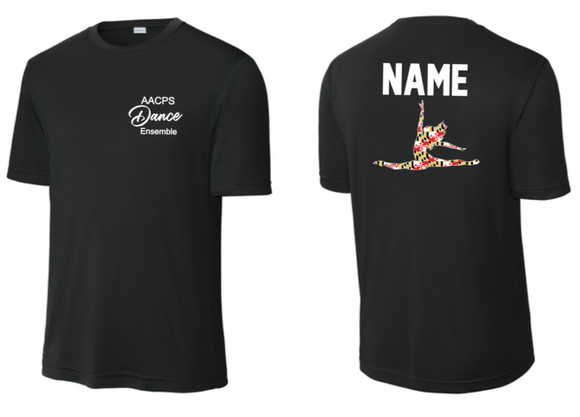 AACPS Dance Ensemble - Black Performance Short Sleeve Shirt (Youth and Adult)