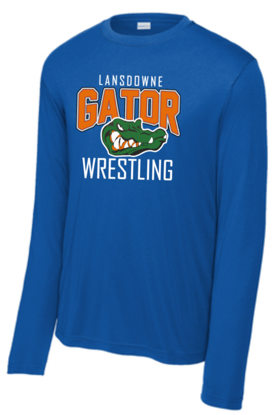 Gator Wrestling - Blue Performance Long Sleeve T Shirt