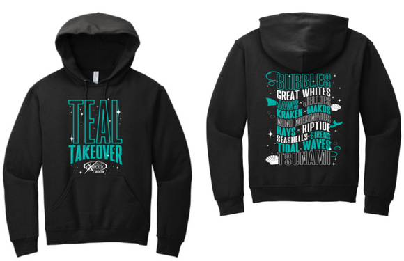 Teal Takeover - Black Hoodie Sweatshirt (Youth and Adult)