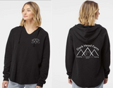 Dark Head Farm - Women’s Lightweight California Wave Wash Hooded Sweatshirt (Shadow or Black)