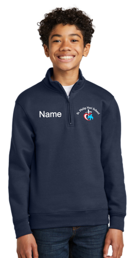 SPN - Navy Blue School 1/4 Zip - UNIFORM APPROVED (Youth and Adult Sizes)