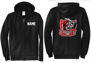 NCHS ESports - Shield Black Full Zip Hoodie (Men's or Lady's Cuts)